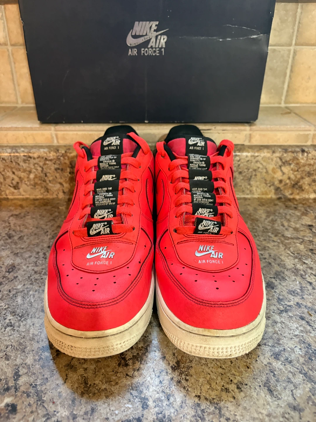 Nike Air Force 1 Low Red Men's Sneakers with Box - photo 4