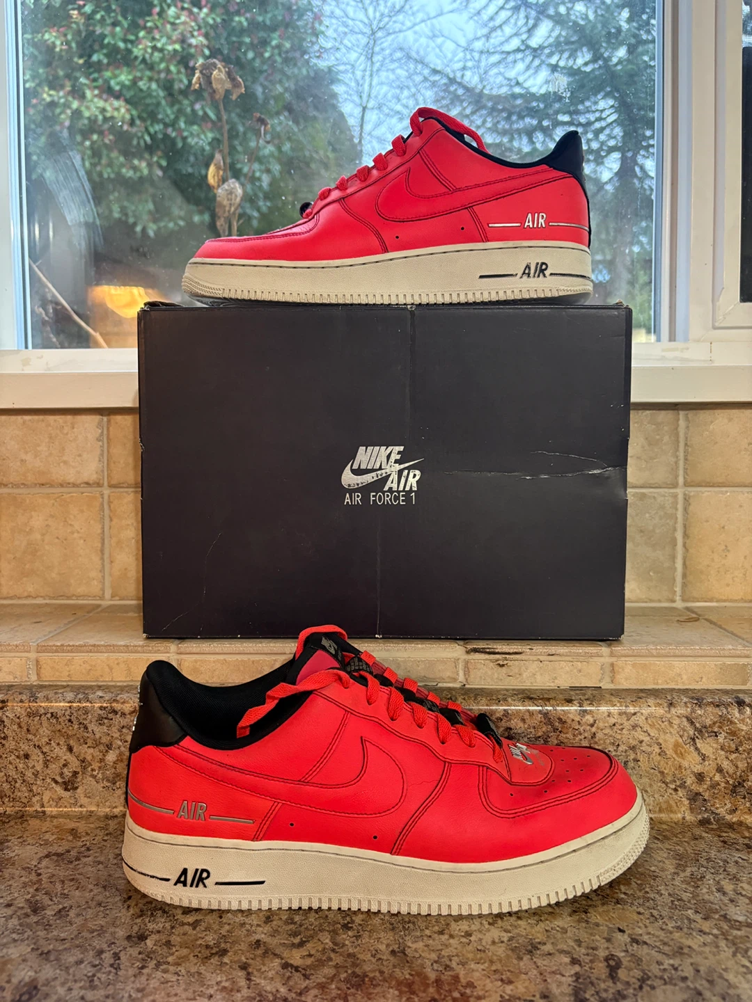 Nike Air Force 1 Low Red Men's Sneakers with Box