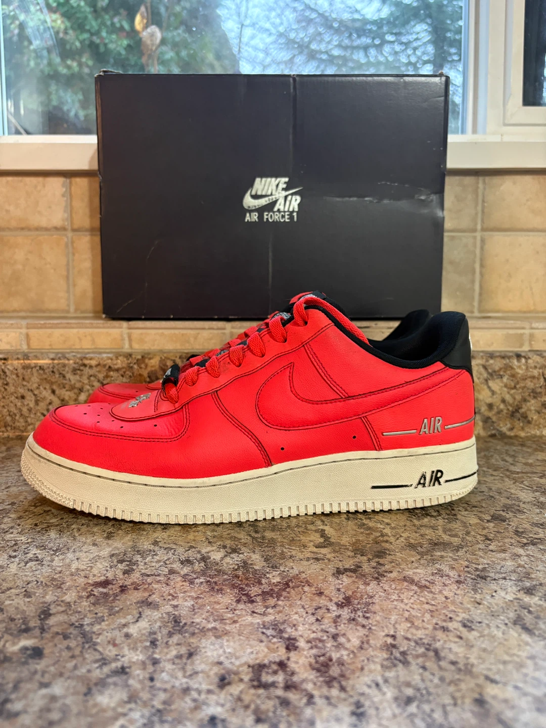 Nike Air Force 1 Low Red Men's Sneakers with Box - photo 3
