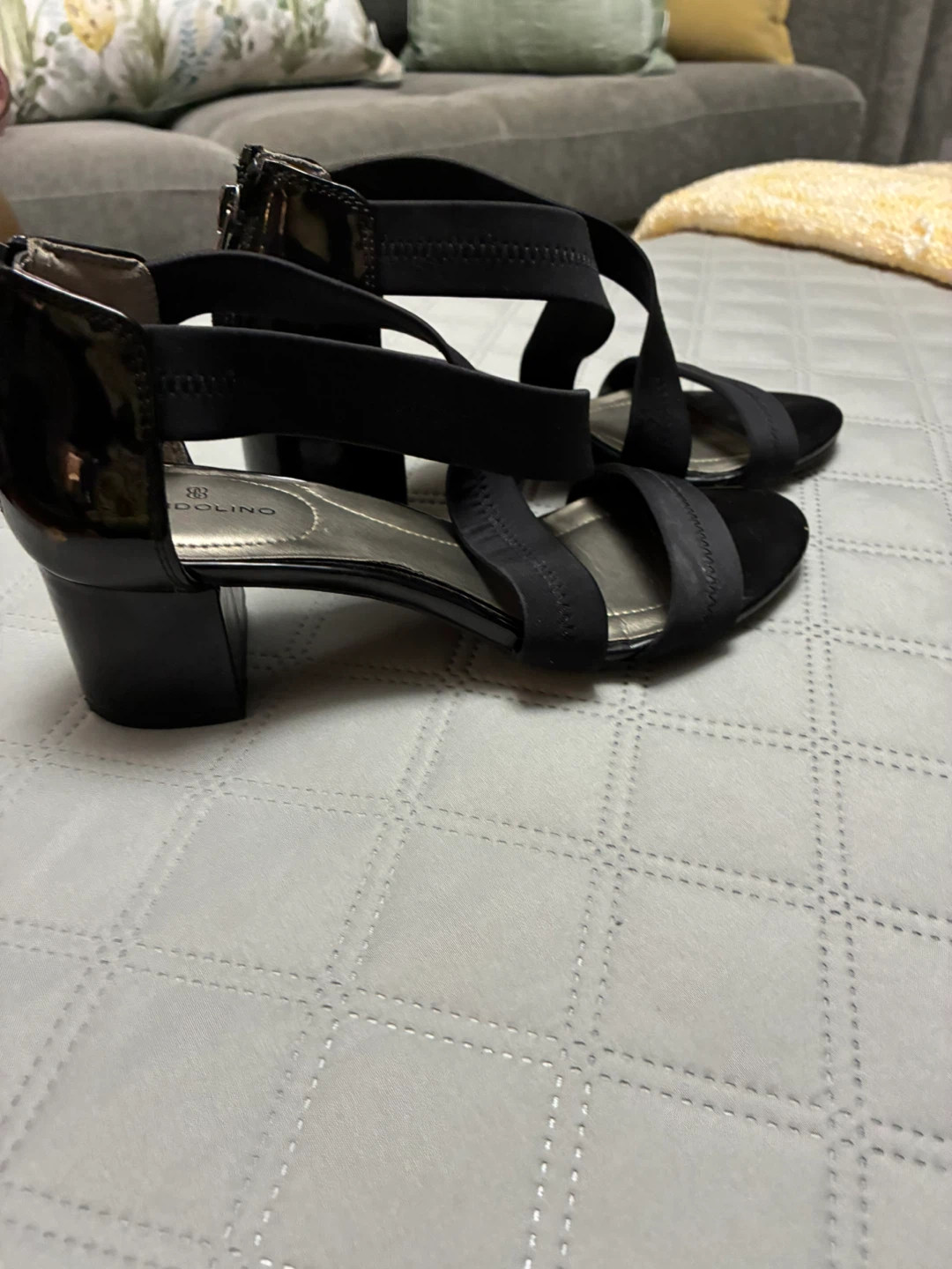 Bandolino Black Block Heel Sandals leather