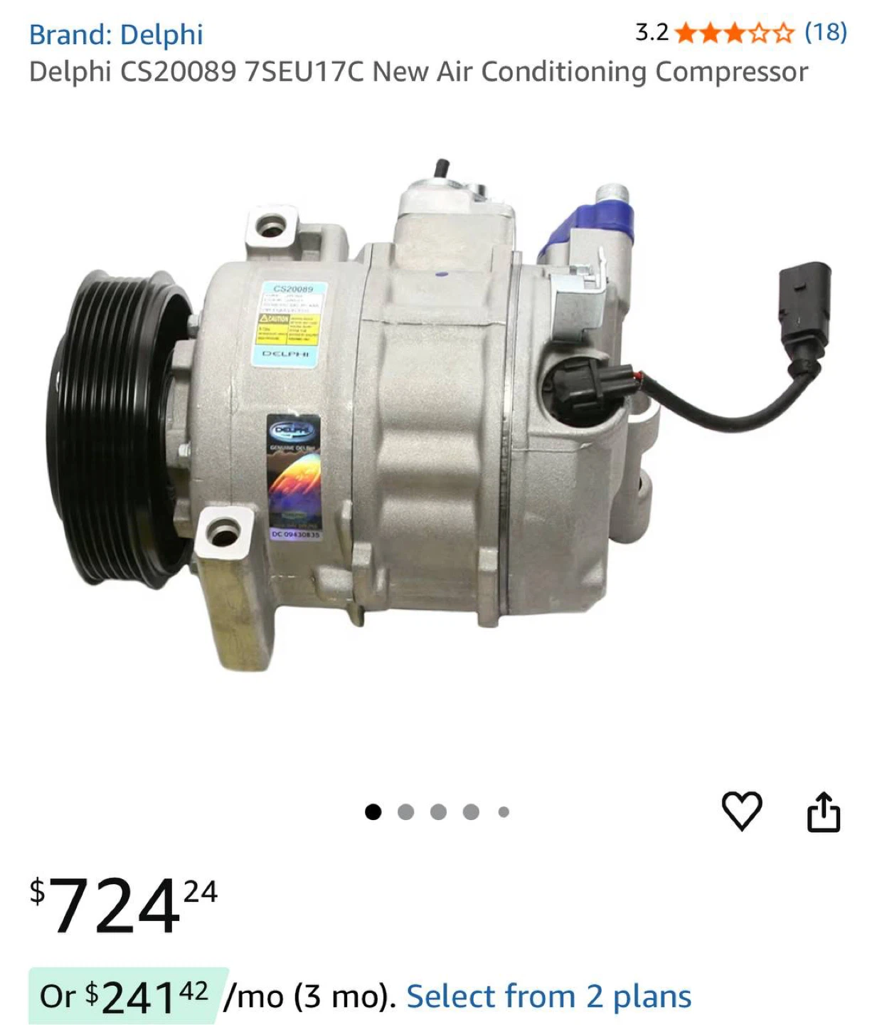 Delphi AC Compressor CS20089 Audi VW Jetta GTI Passat
