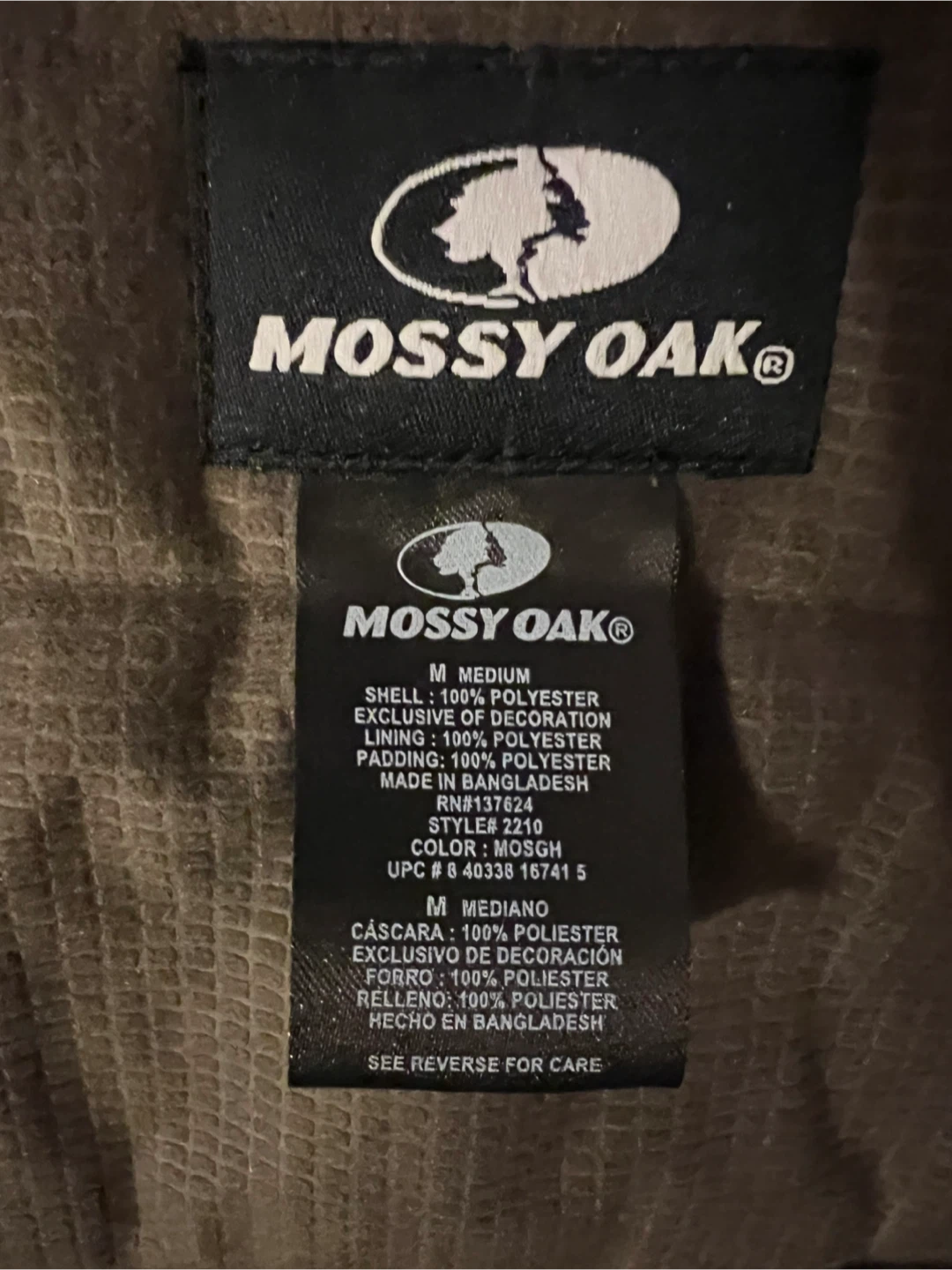 Mossy Oak Camo Insulated Jacket - Men's Medium - photo 5