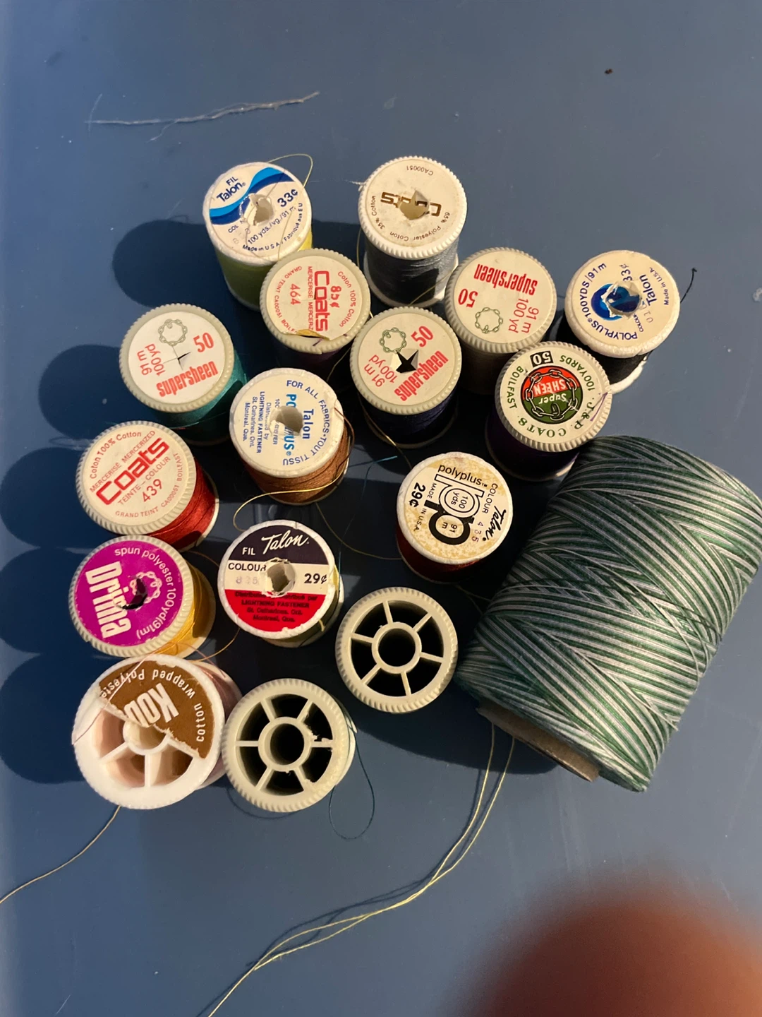 Assorted Spools of Sewing Thread and a Large Spool - photo 2