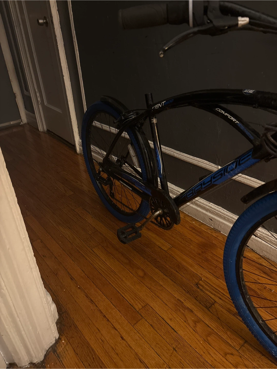 Kent Bayside Cruiser Bike - Black with Blue Tires - photo 2