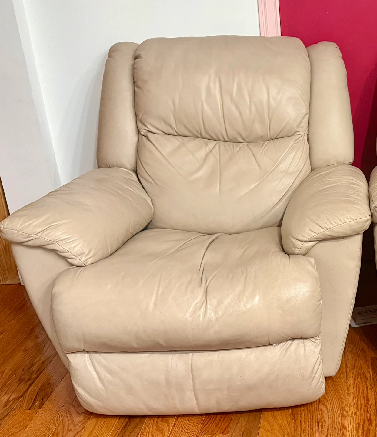 Cream Leather Recliner Chair