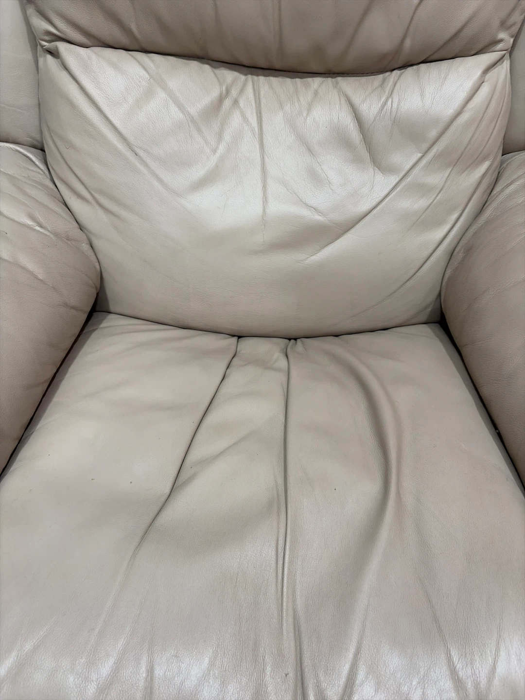Cream Leather Recliner Chair - photo 3