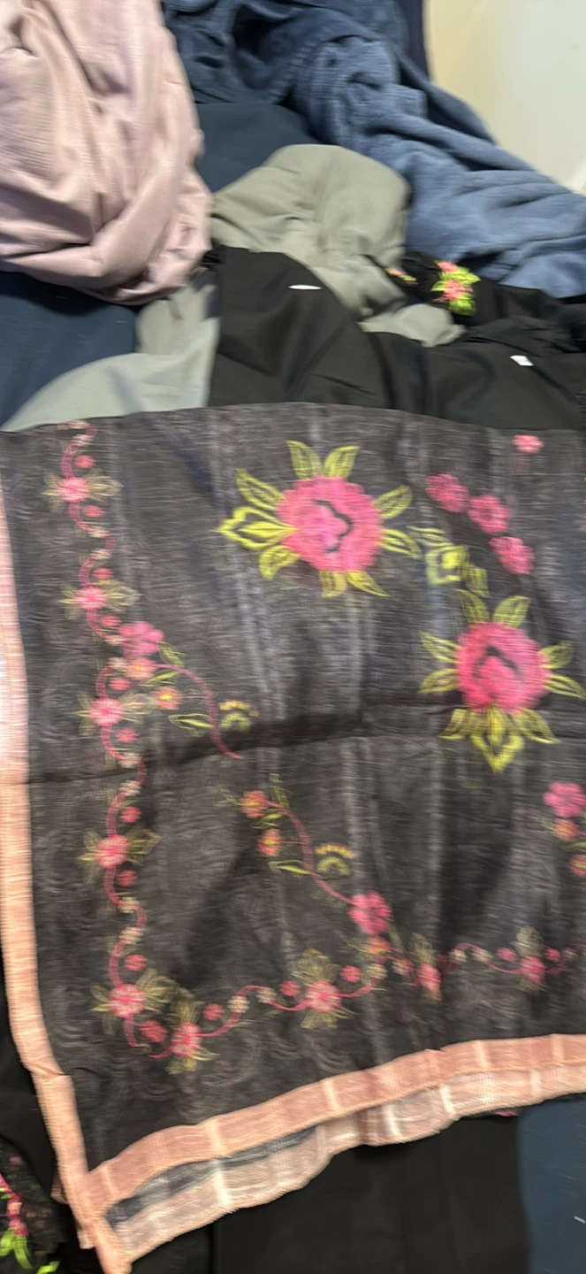 Black Embroidered Kurti with Dupatta - photo 3