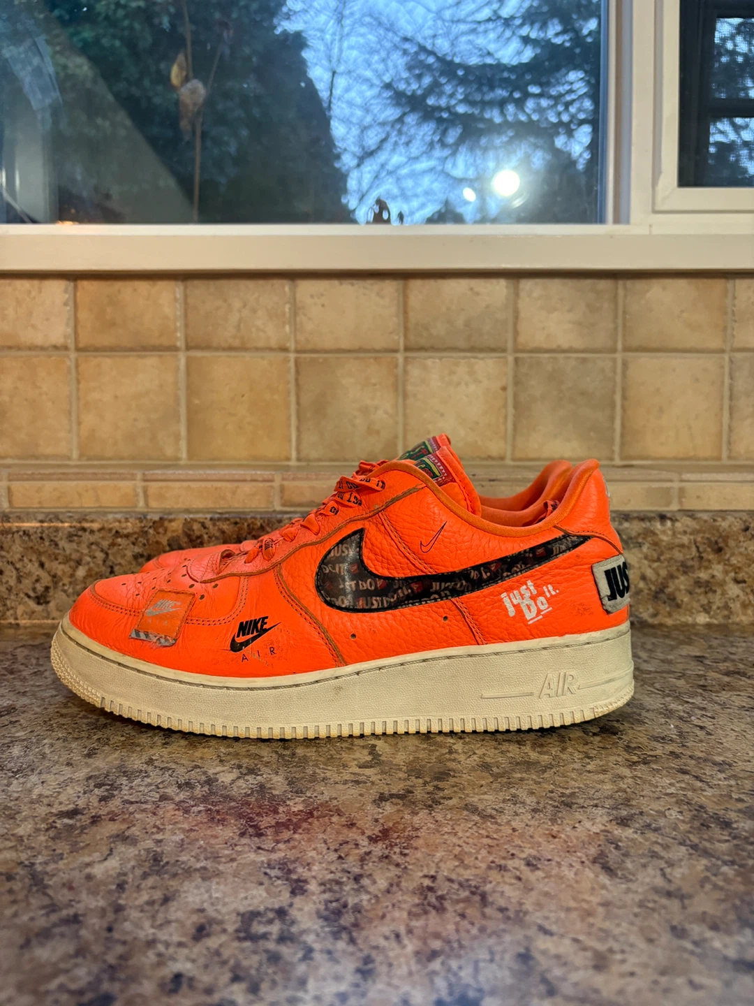 Nike Air Force 1 'Just Do It' Orange Sneakers - photo 3