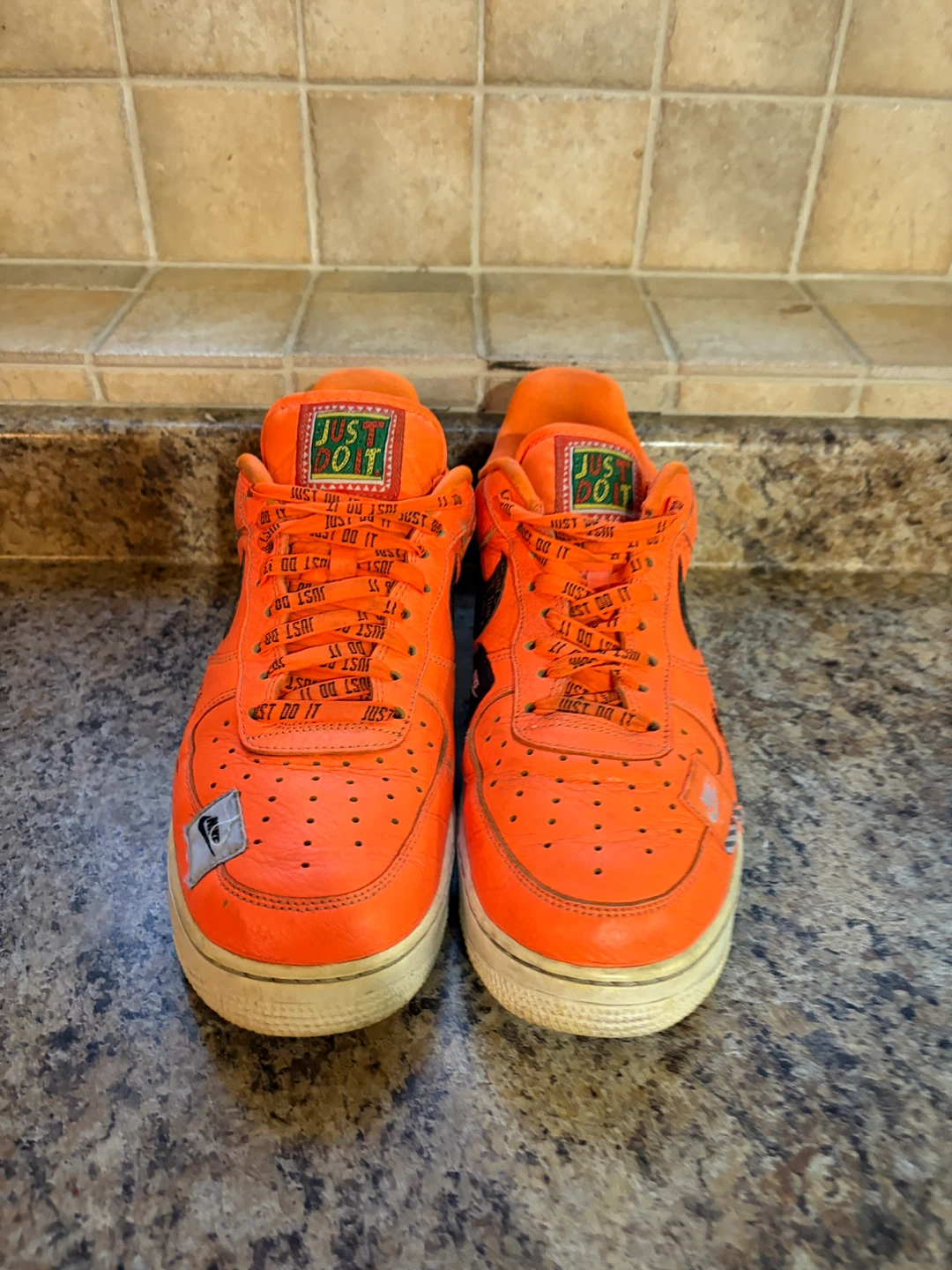 Nike Air Force 1 'Just Do It' Orange Sneakers - photo 4