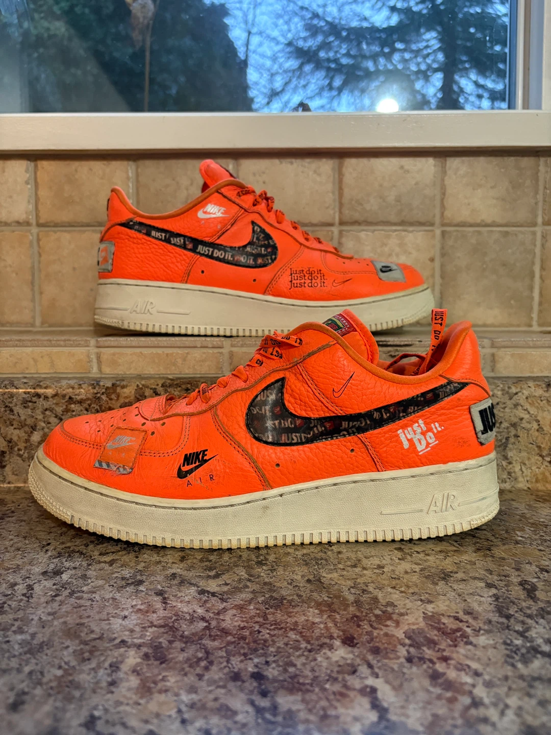 Nike Air Force 1 'Just Do It' Orange Sneakers