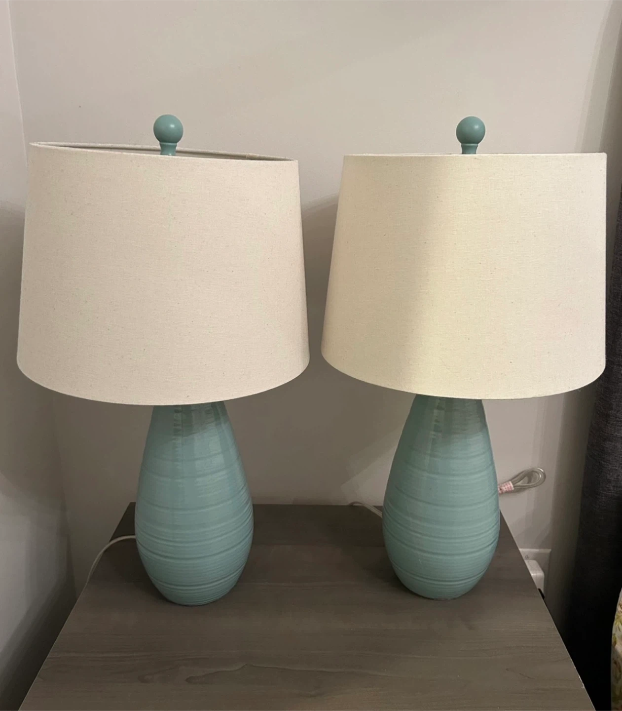 Pair of Table Lamps - Light Blue