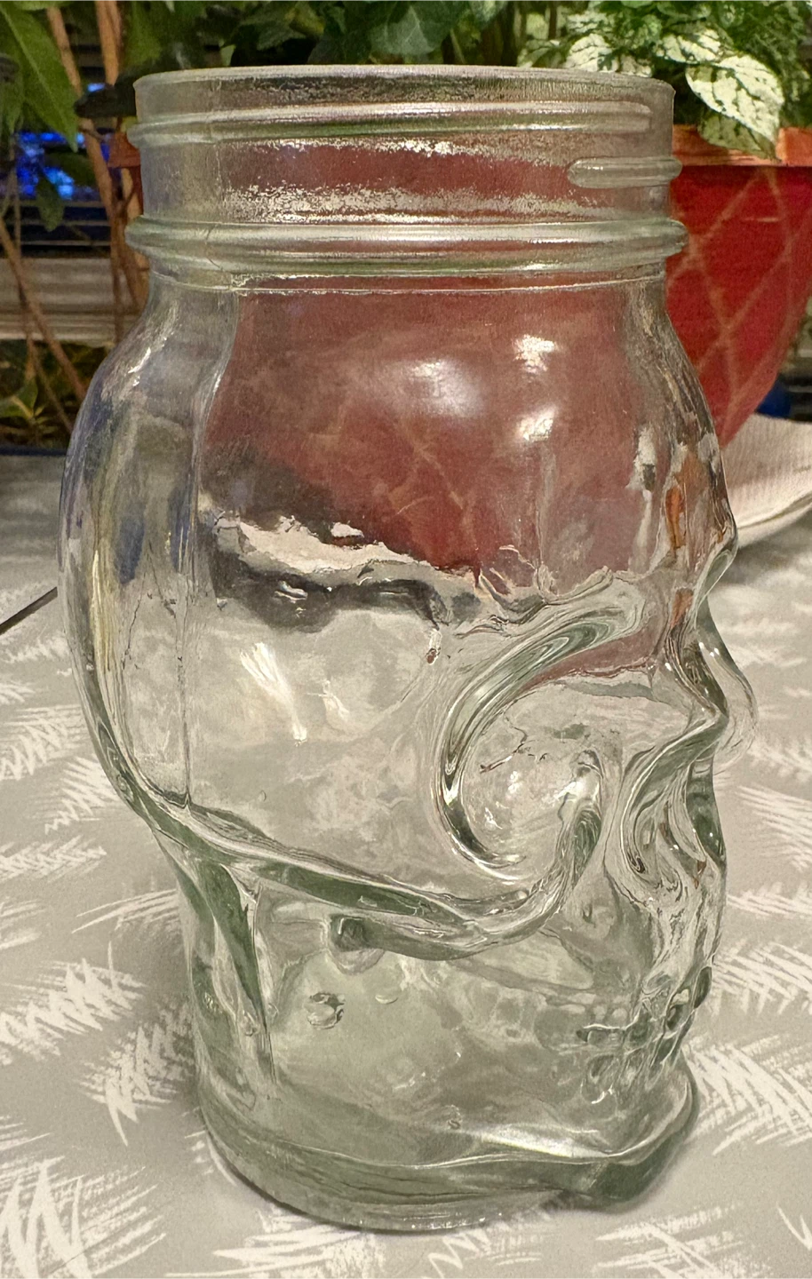 ✨✨8” Glass Skull Jar No Lid - photo 2