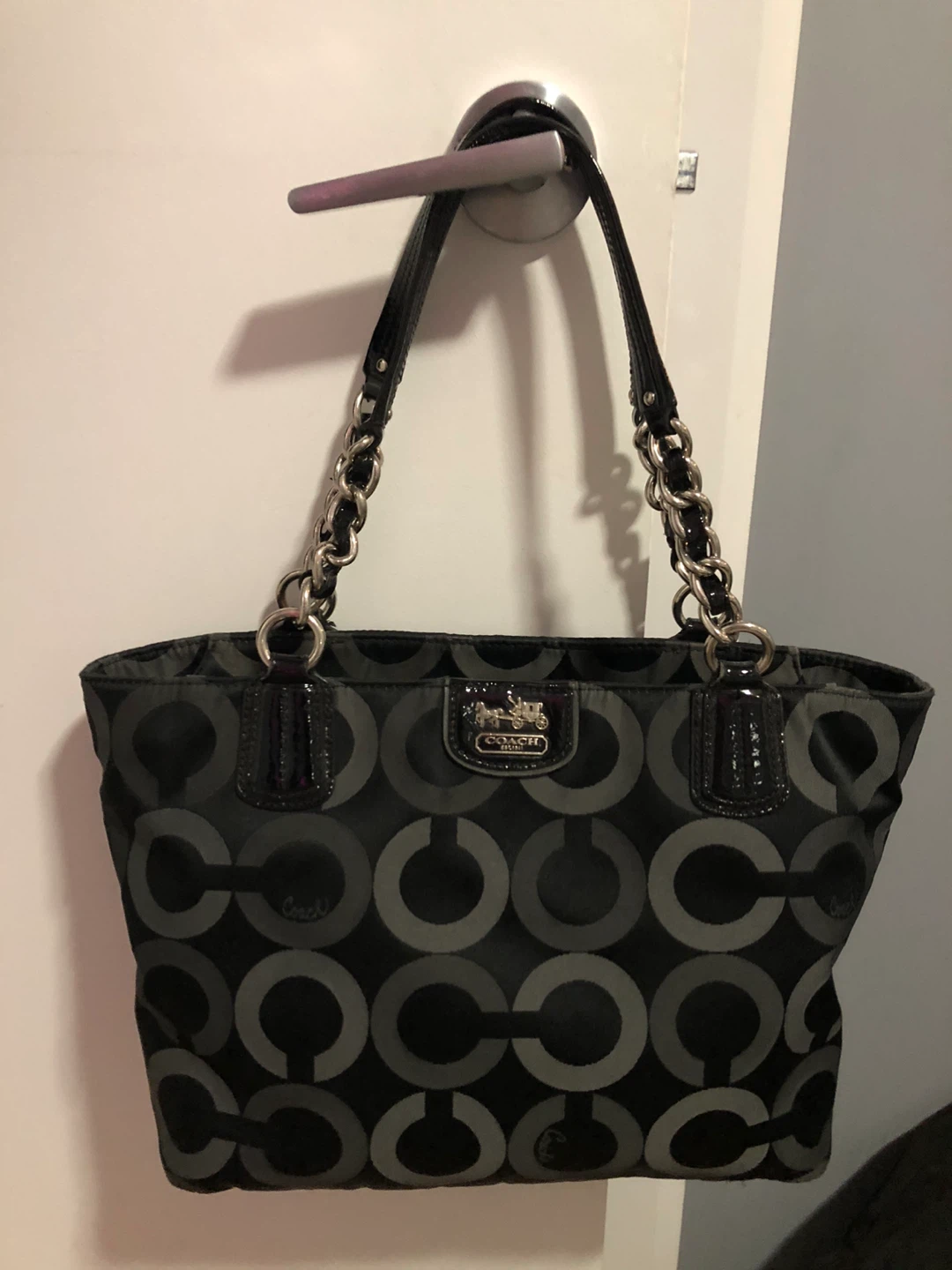 Coach Black Signature Tote Bag