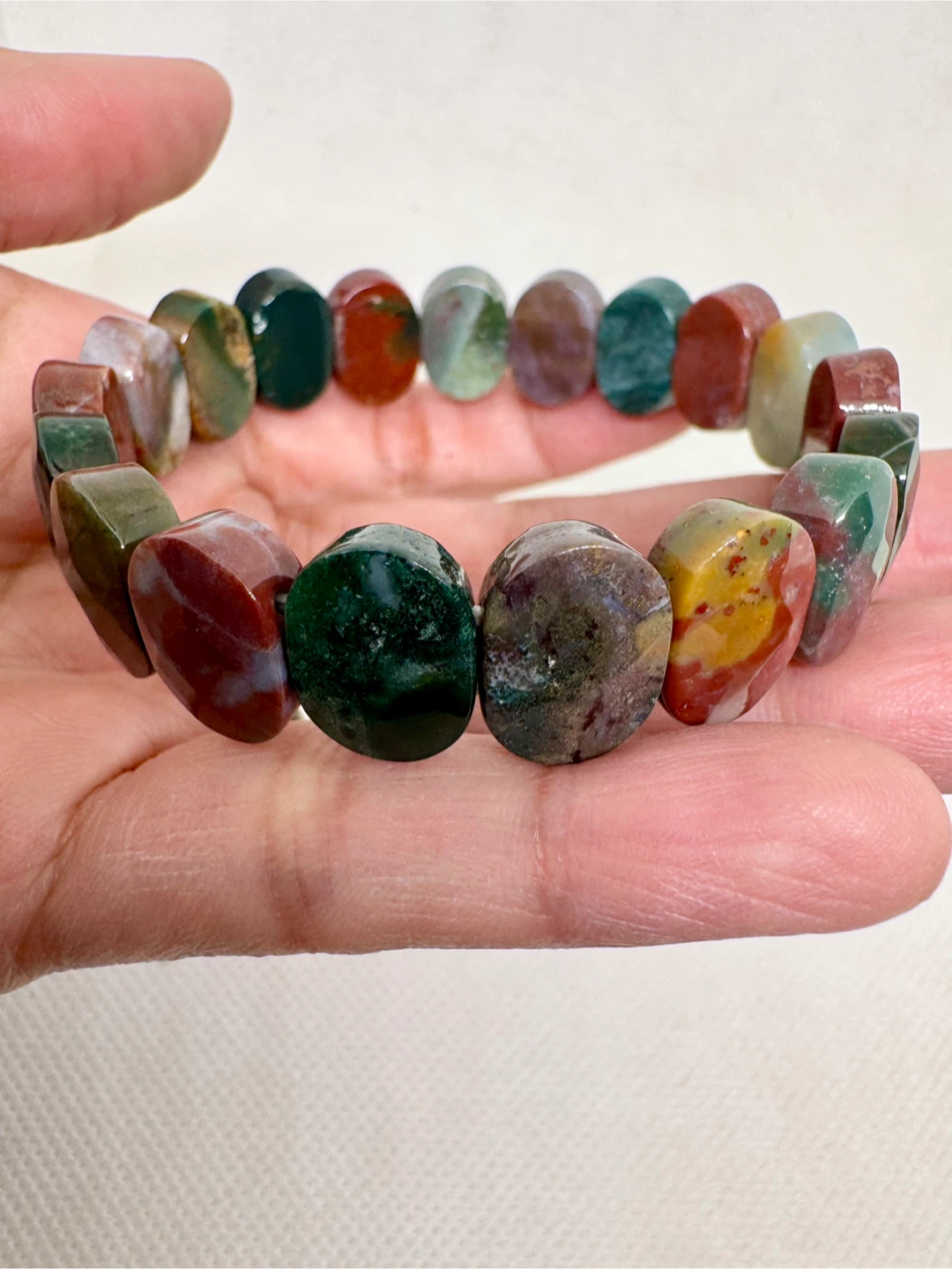 Ocean Jasper Faceted Soft Bangle Bracelet - photo 4