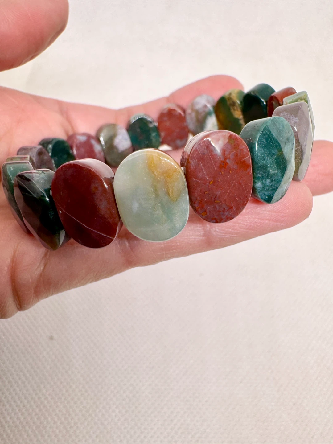 Ocean Jasper Faceted Soft Bangle Bracelet - photo 5