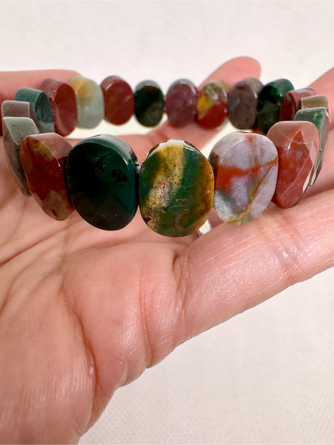Ocean Jasper Faceted Soft Bangle Bracelet - photo 3