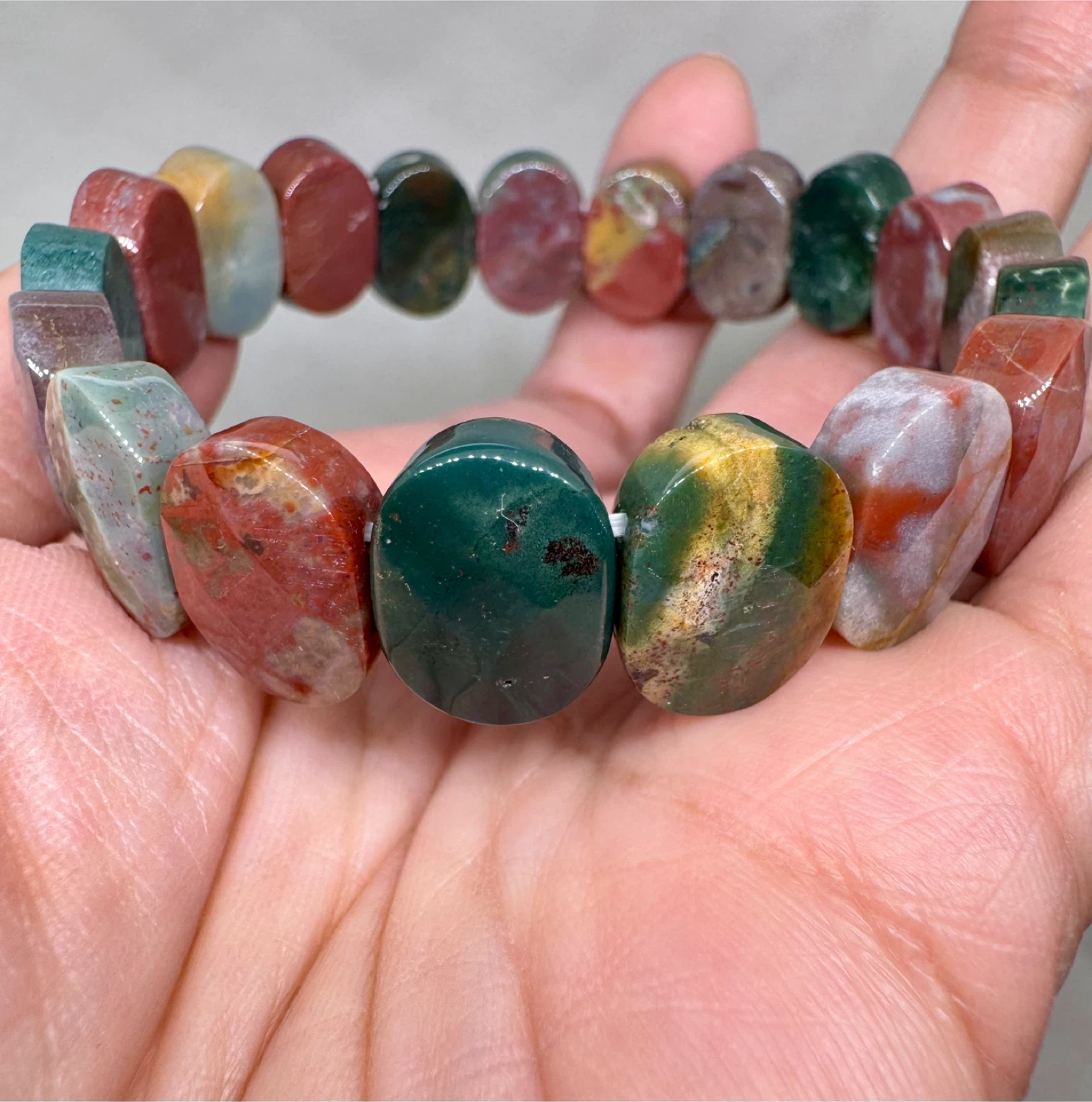 Ocean Jasper Faceted Soft Bangle Bracelet - photo 2