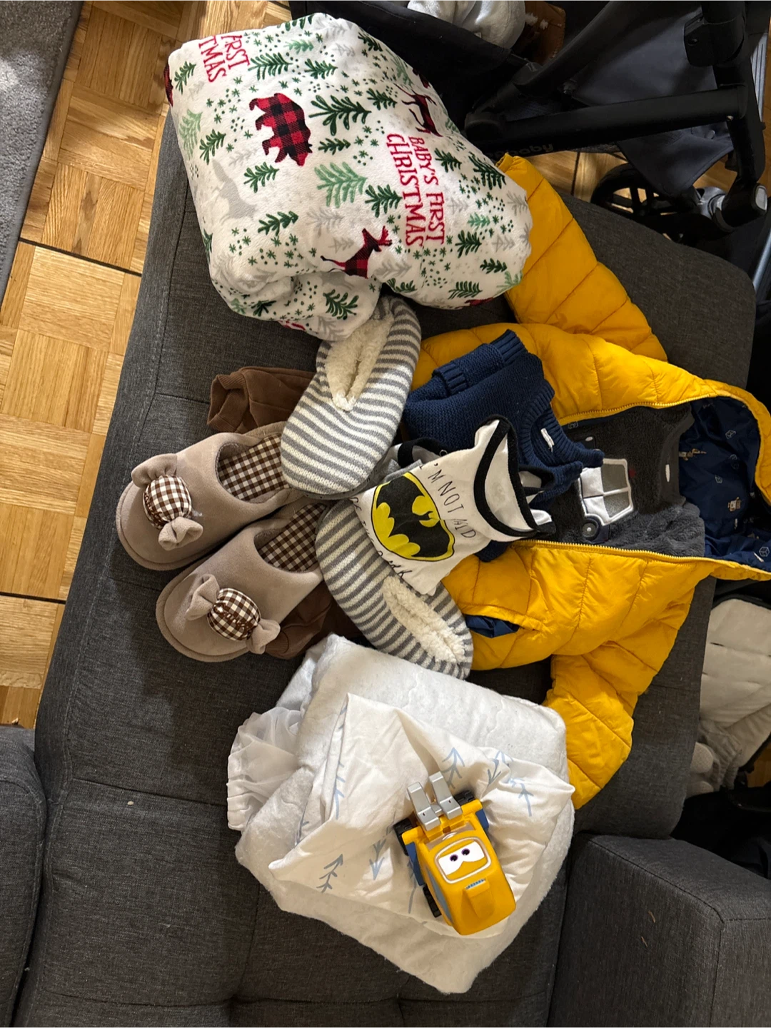 Baby's First Christmas Blanket and Baby Clothes Bundle