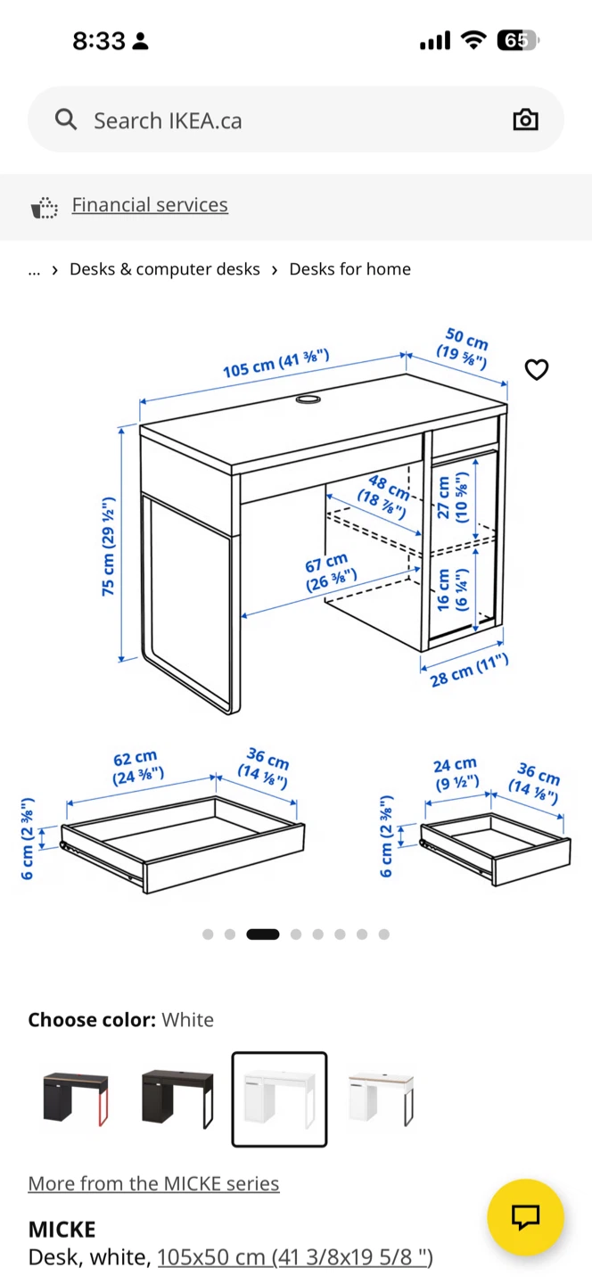 IKEA MICKE Desk - White - photo 2