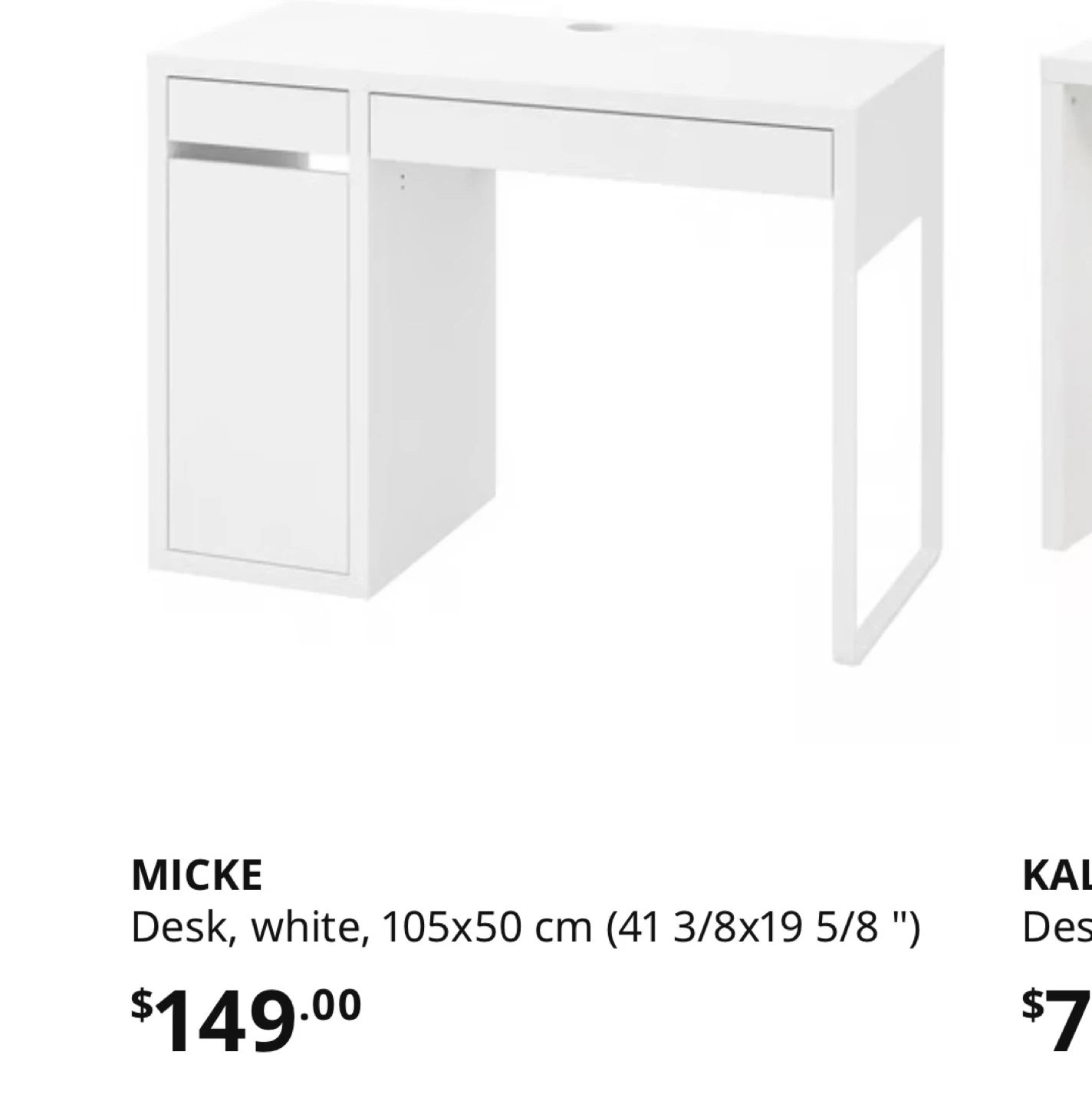 IKEA MICKE Desk - White - photo 4