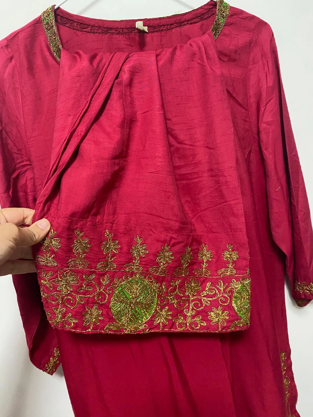 Women's Silk Embroidered Kameez Shalwar with Dupatta - photo 3