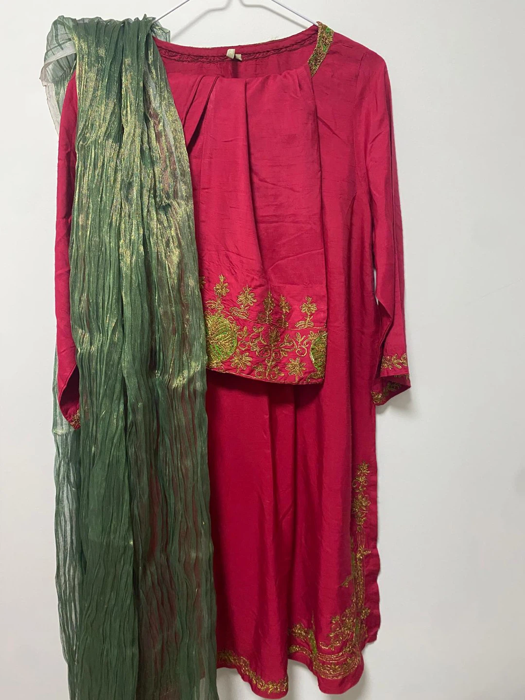 Women's Silk Embroidered Kameez Shalwar with Dupatta