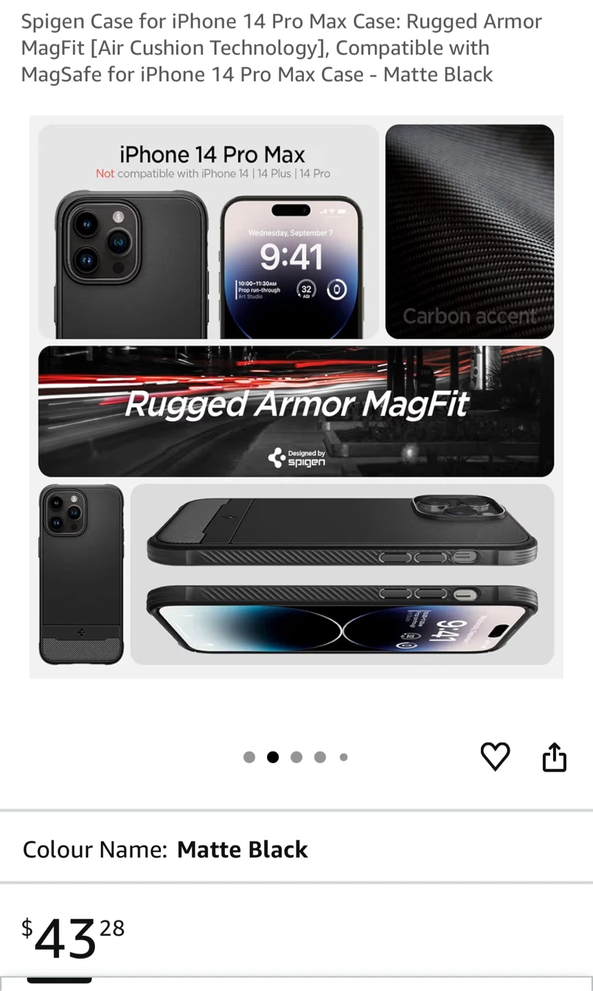Spigen MagFit Case for iPhone 14 Pro Max - Matte Black - photo 2