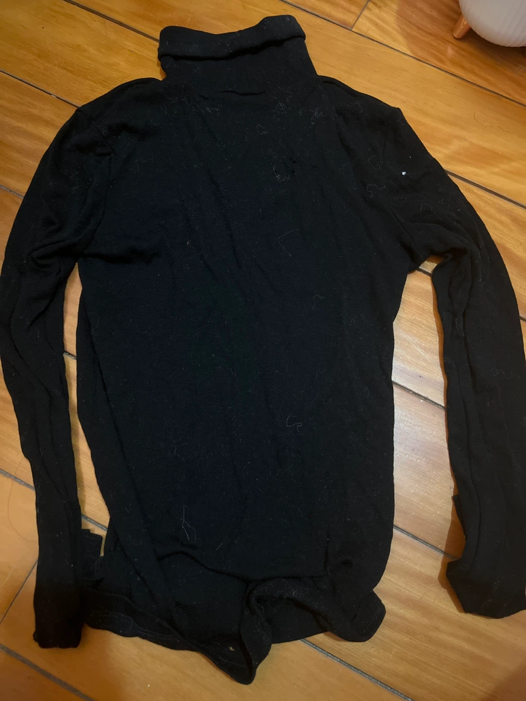 Black Turtleneck Long Sleeve Shirt