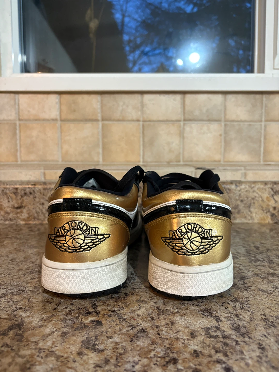 Air Jordan 1 Low Gold Black White Sneakers - photo 2