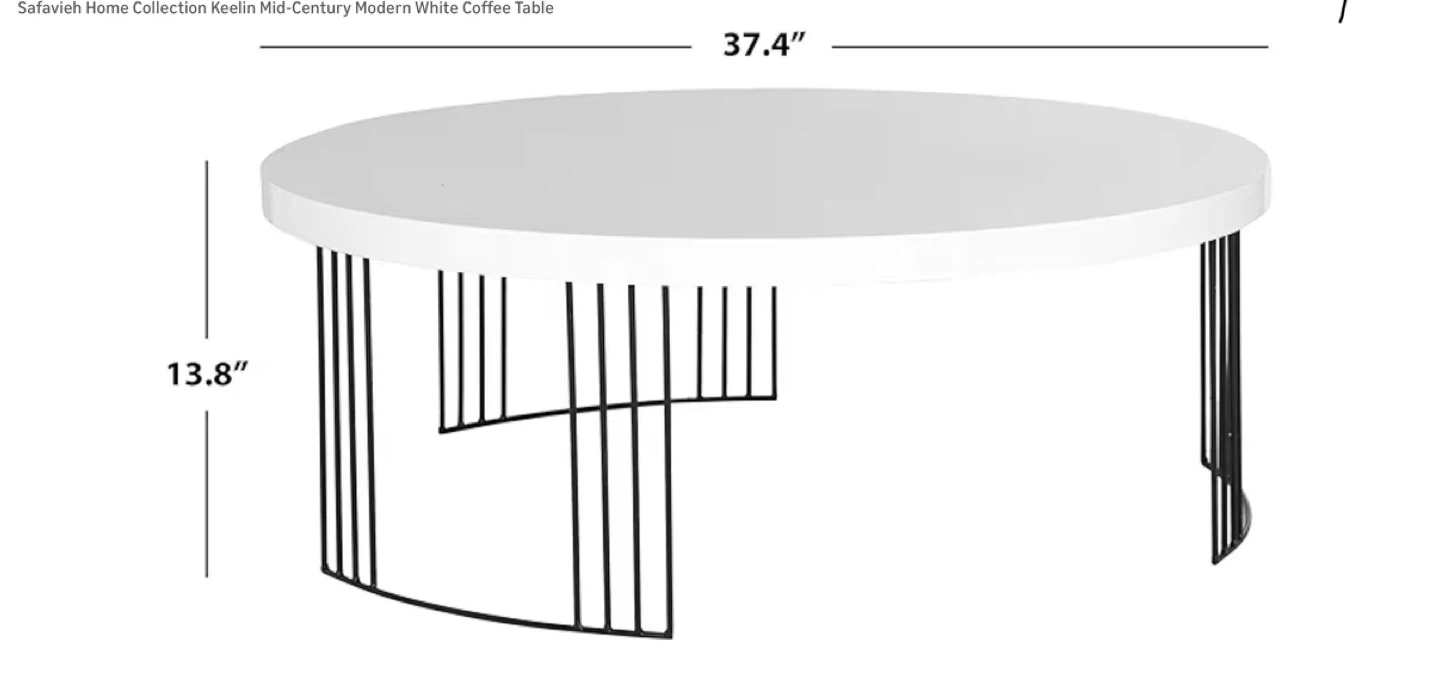 Coffee and End Table with Black Metal Legs - photo 3