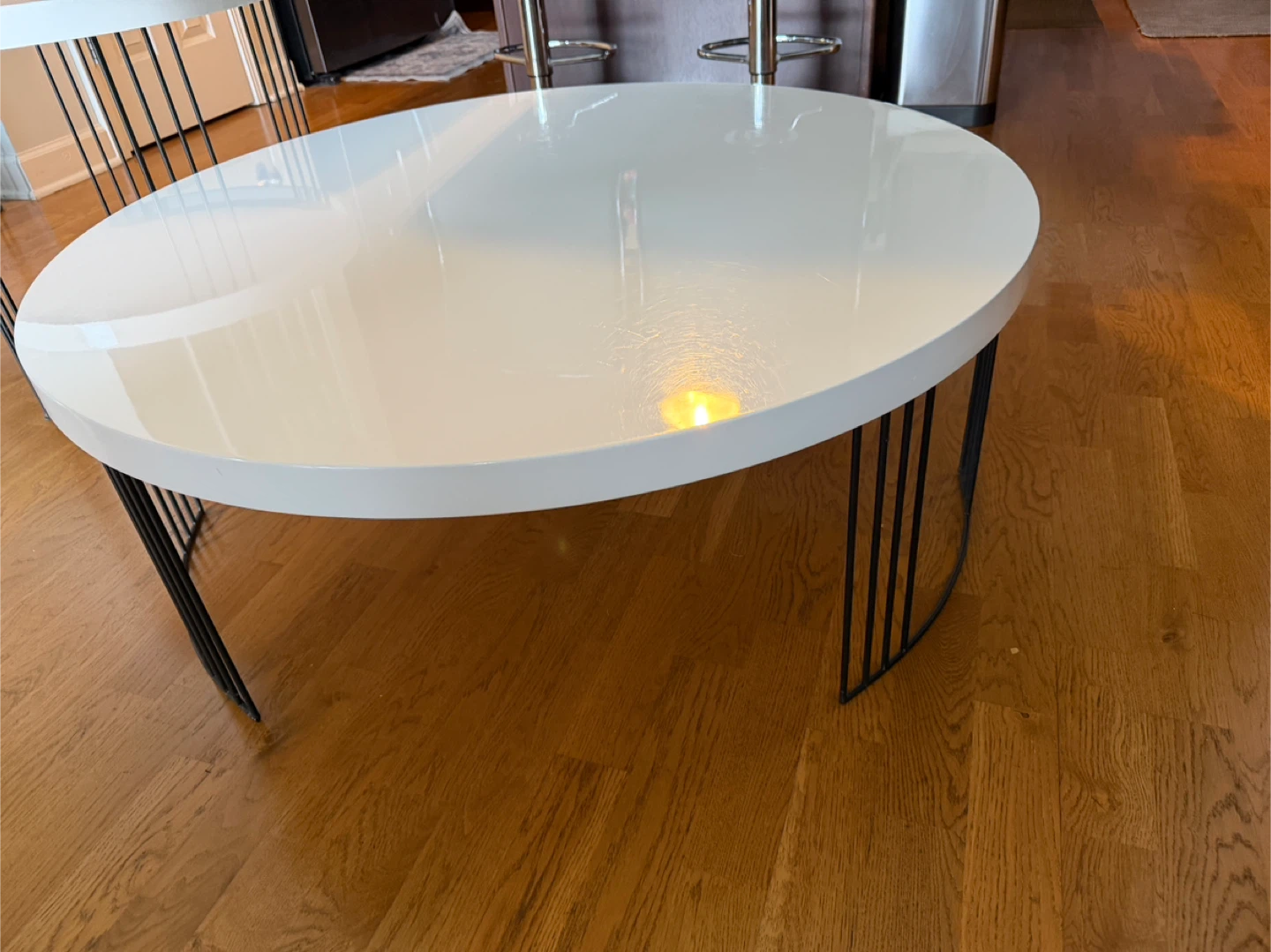 Coffee and End Table with Black Metal Legs - photo 2