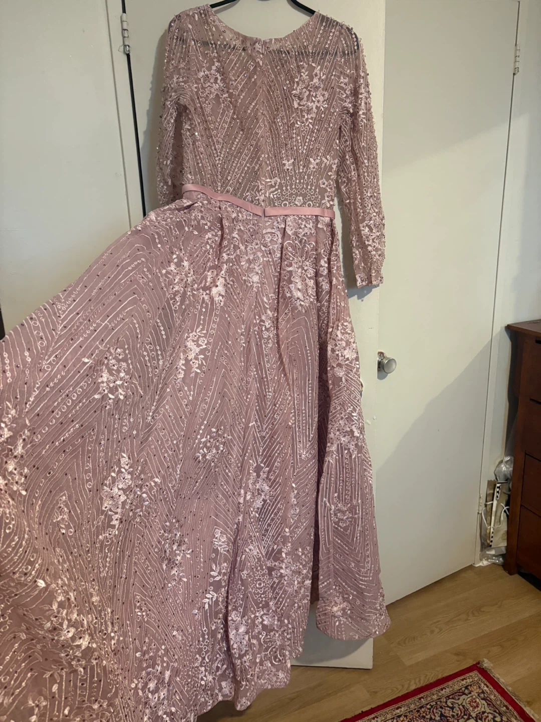 Women's Long Sleeve Embellished Evening Gown - photo 2
