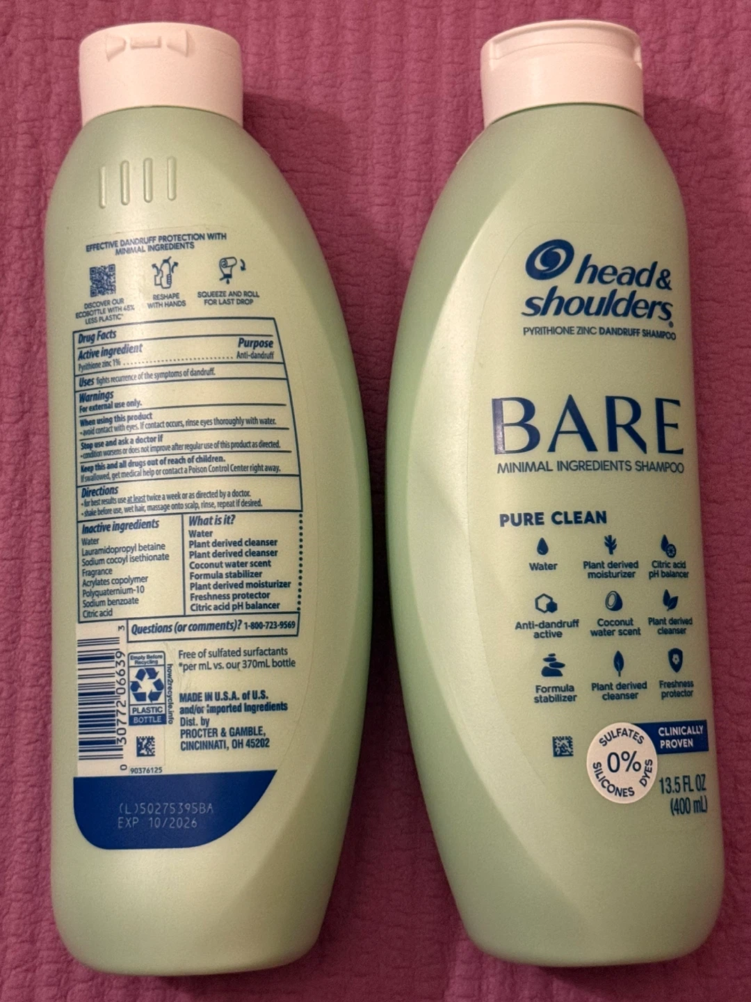 Head & Shoulders BARE Shampoo,13.5 fl oz (2 Pack) - photo 2