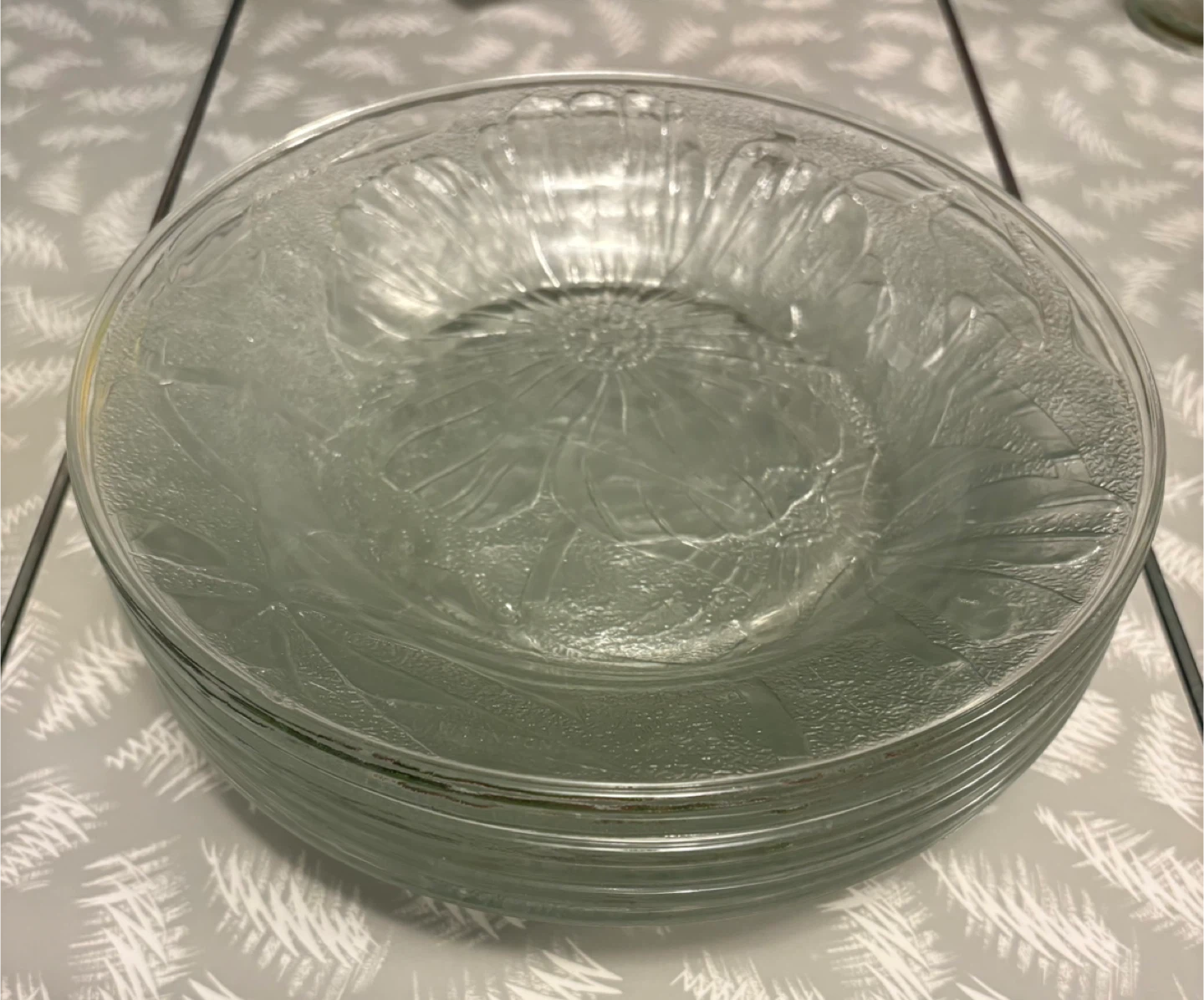 ✨✨Set of 6 Glass Bowls with Floral Design - photo 3