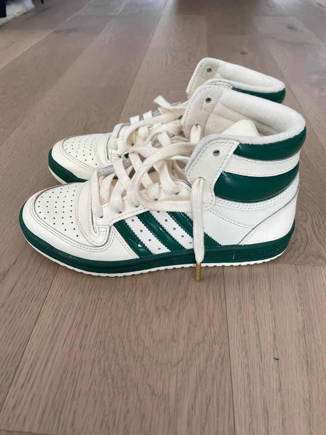 Kids Adidas High Top Sneakers - White/Green