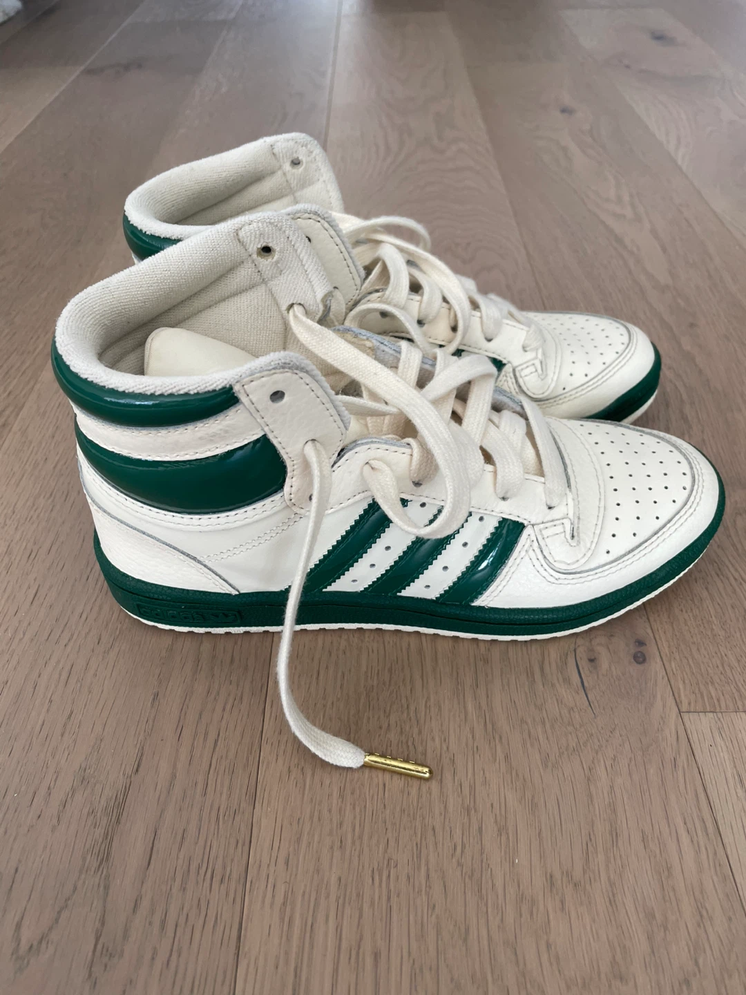 Kids Adidas High Top Sneakers - White/Green - photo 3