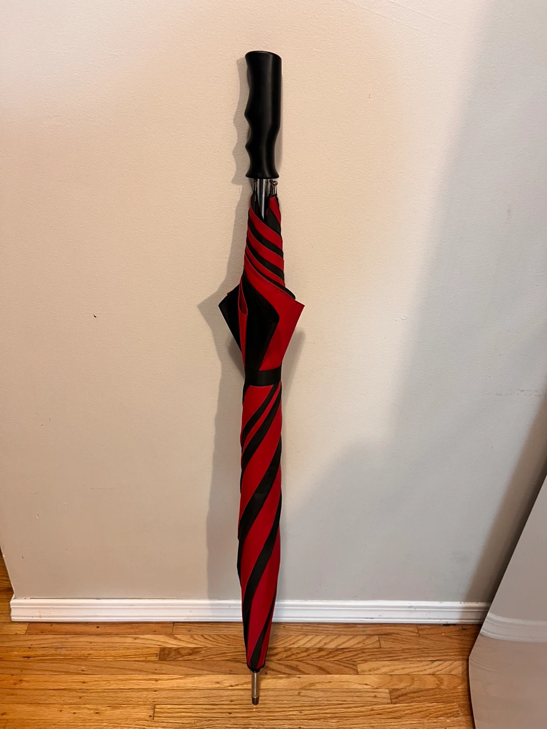 Red and Black Striped Golf Umbrella