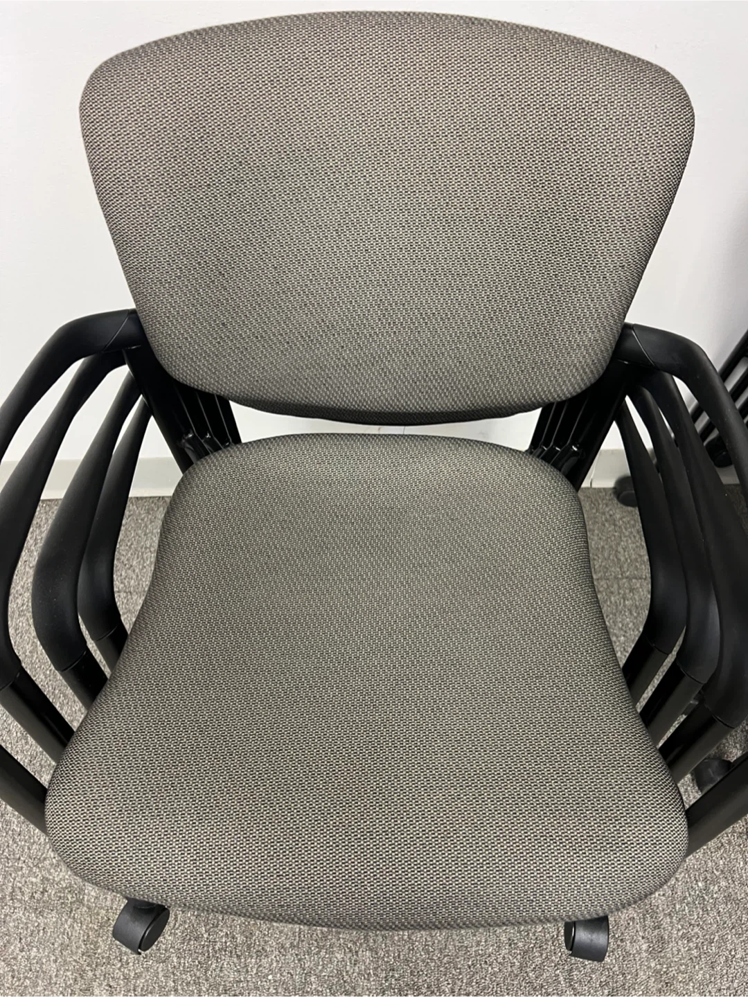 Haworth Improv Stacking Gray Chairs On Wheels - photo 3