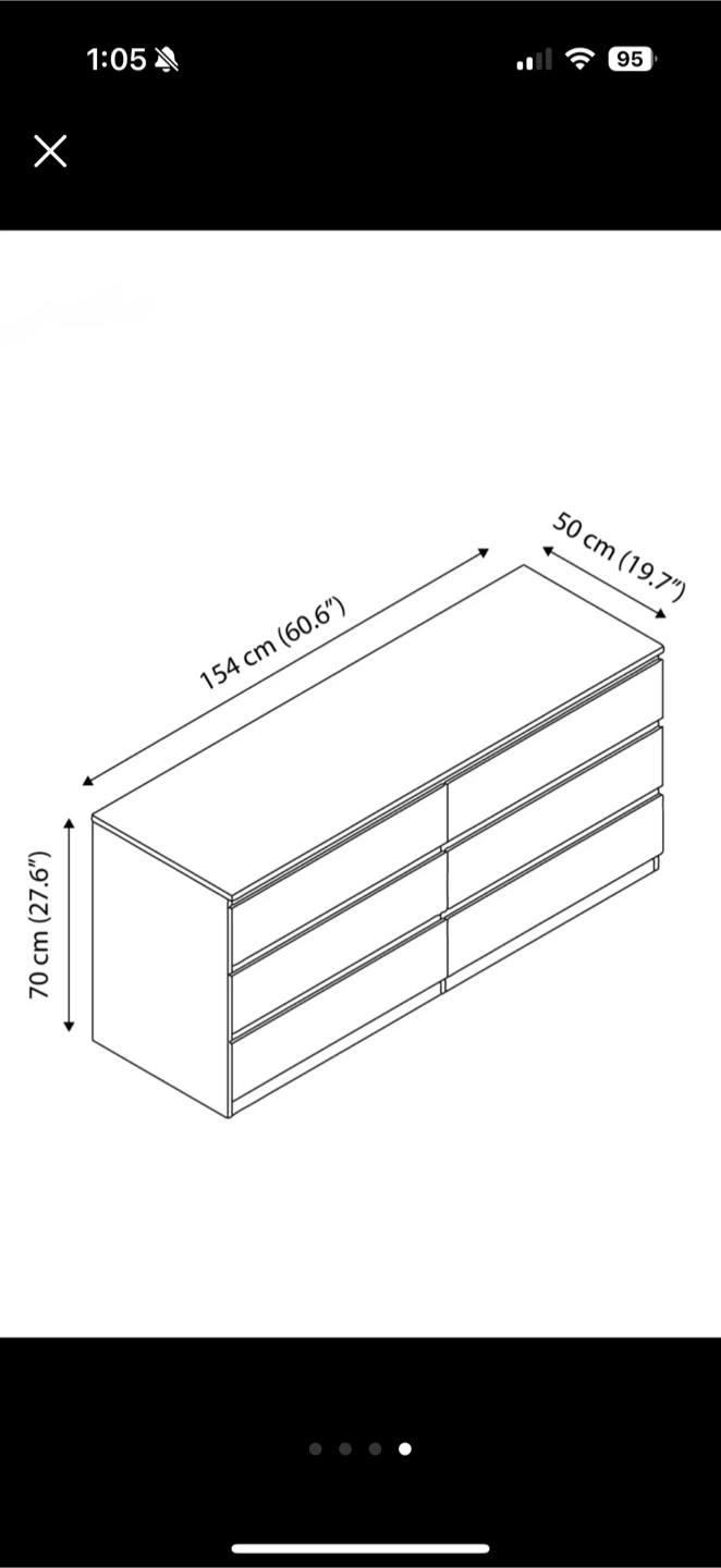 IKEA STORKLINTA 6-drawer dresser white - photo 4