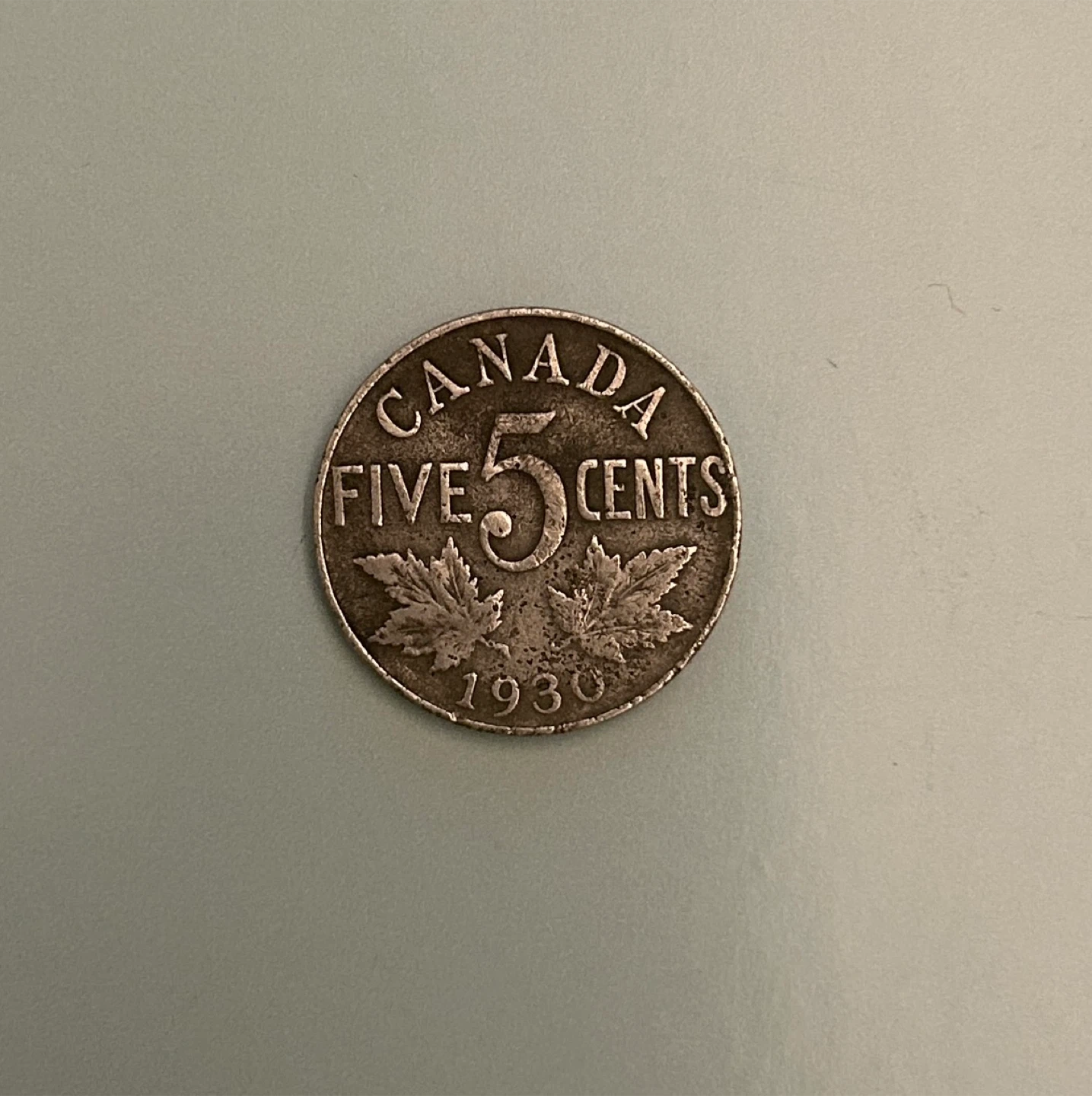 1930 Canada Five Cents Coin