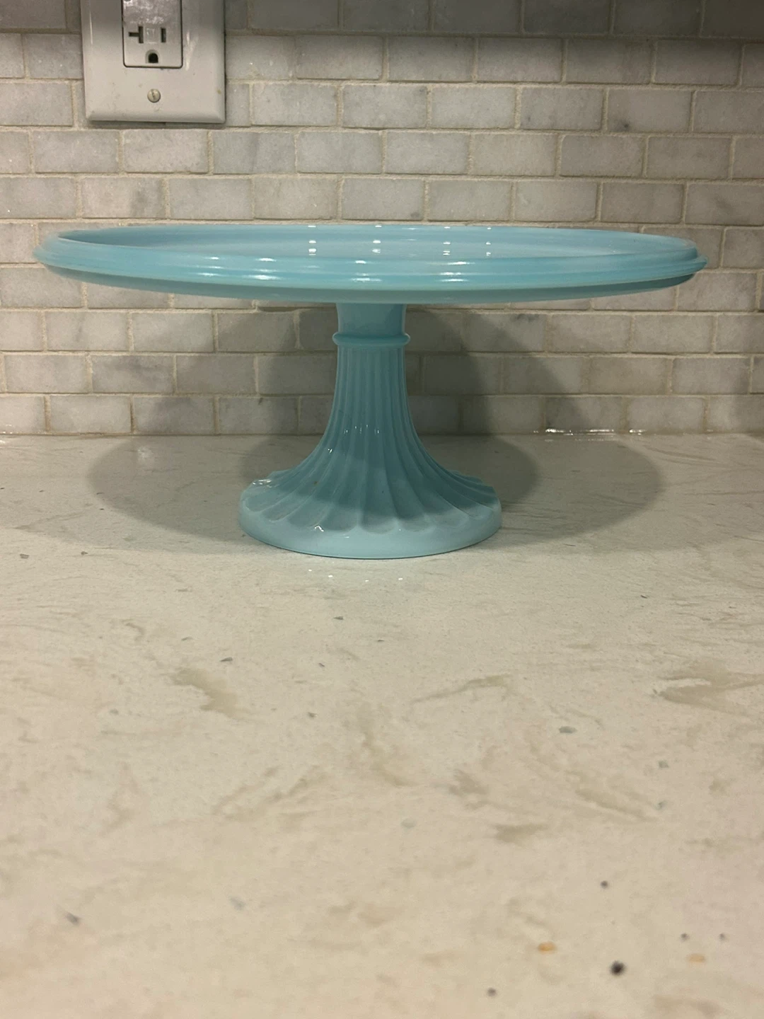 Light Blue Glass Cake Stand - photo 5