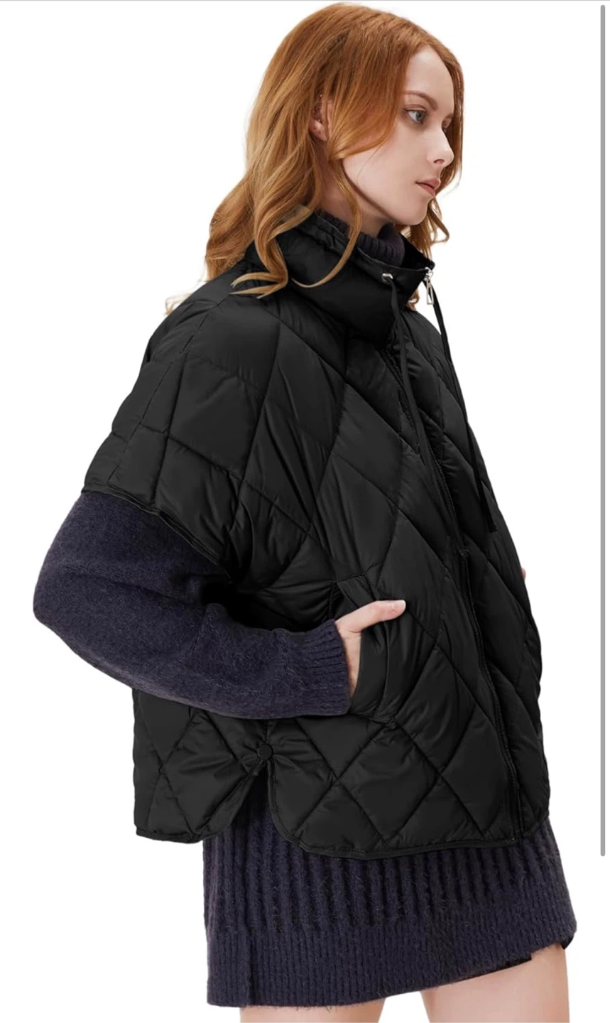 NEW! Ogfao Black Quilted Short Sleeve Puffer Vest - photo 4
