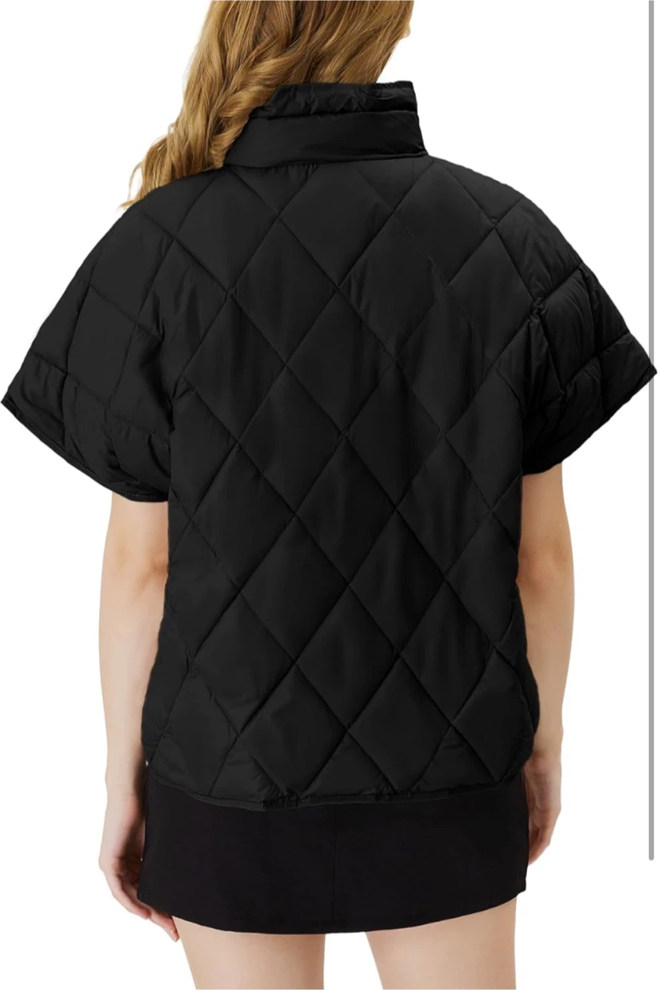 NEW! Ogfao Black Quilted Short Sleeve Puffer Vest - photo 5