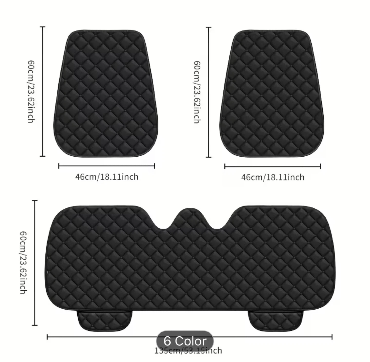 Black Quilted Car Seat Cover Set - photo 2