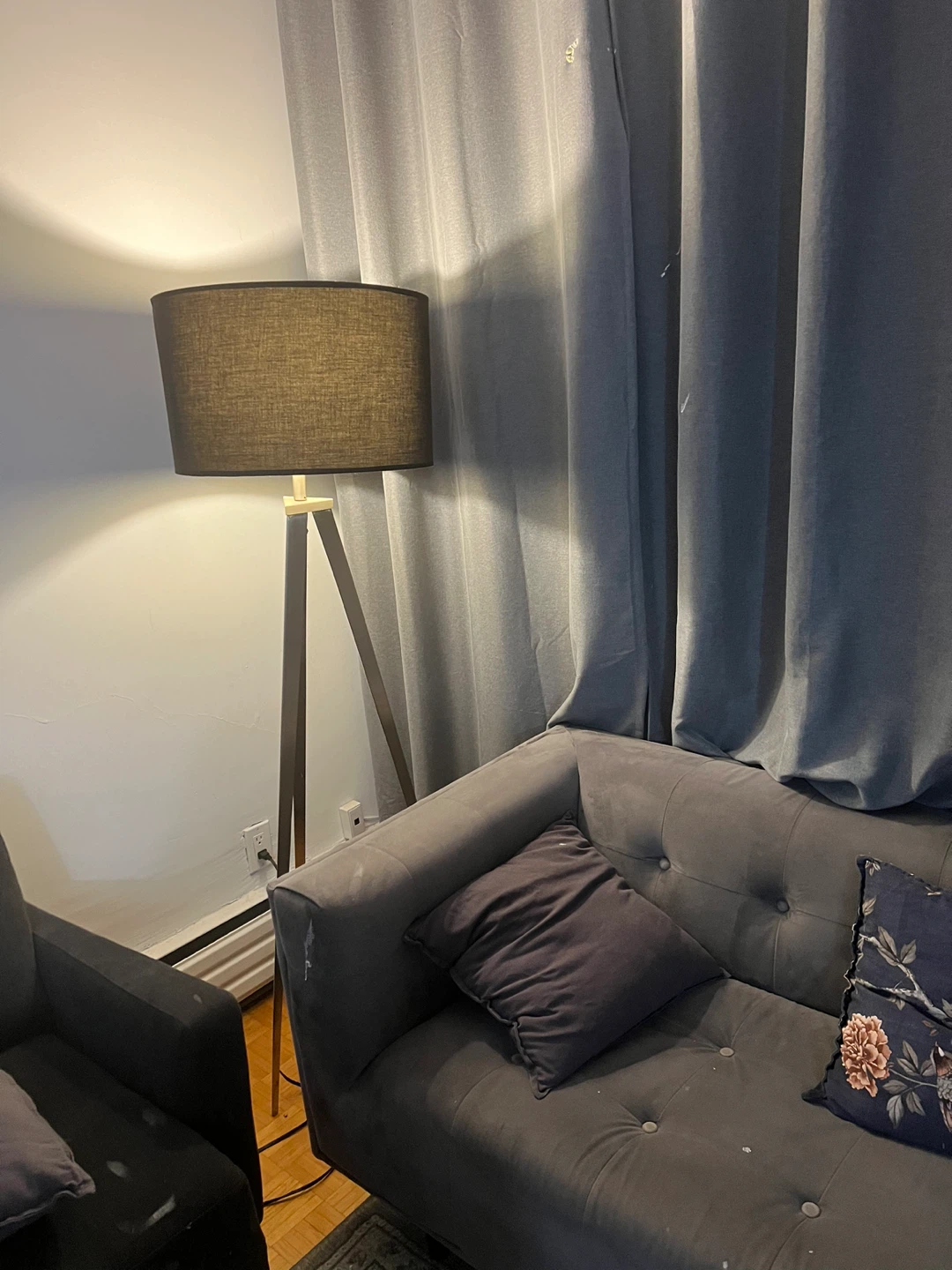 Tripod Floor Lamp with Drum Shade - photo 2