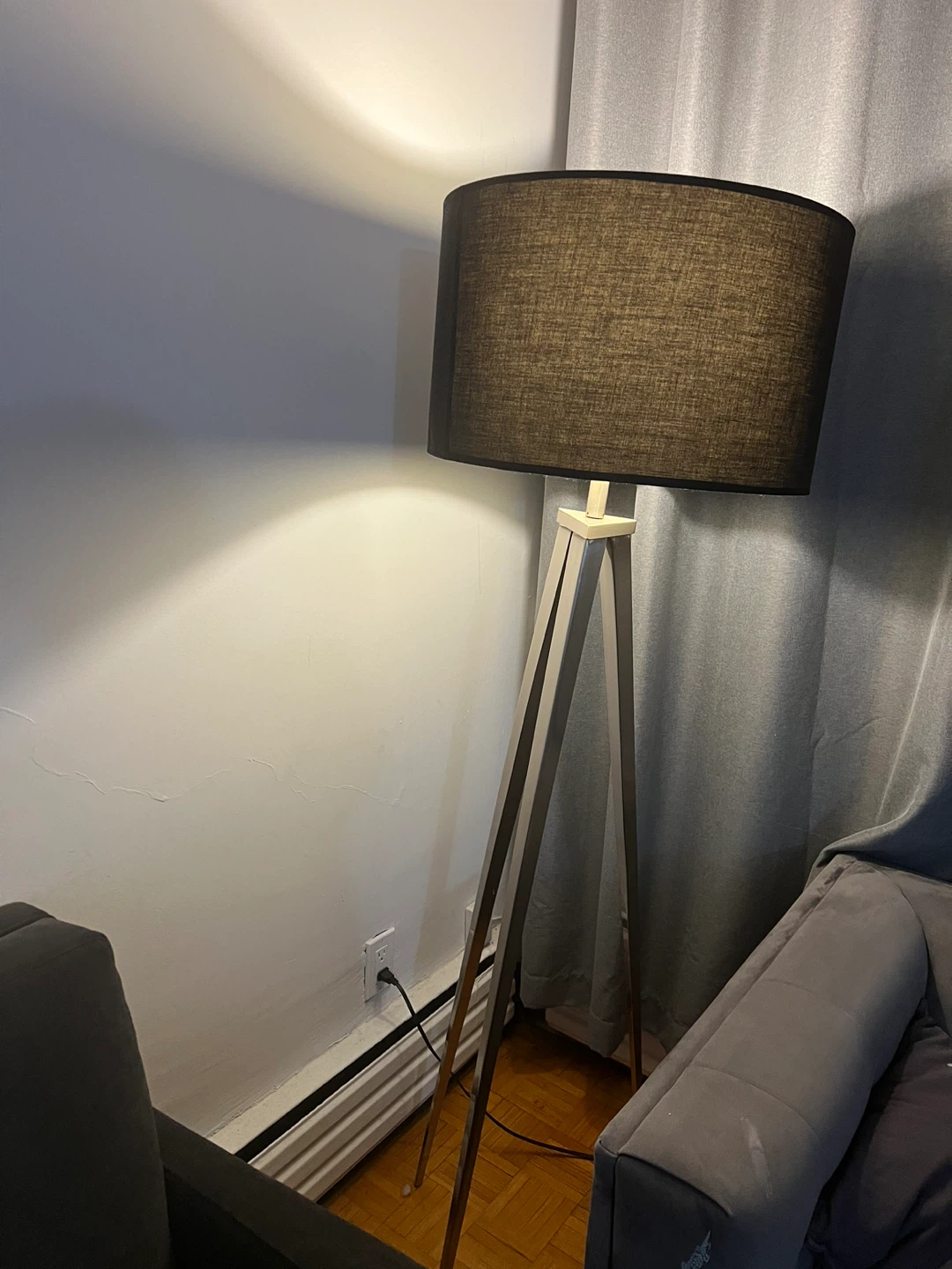 Tripod Floor Lamp with Drum Shade