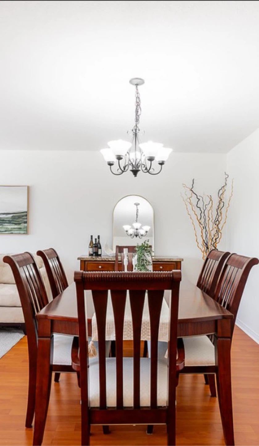 5-Light Chandelier with Frosted Glass Shades