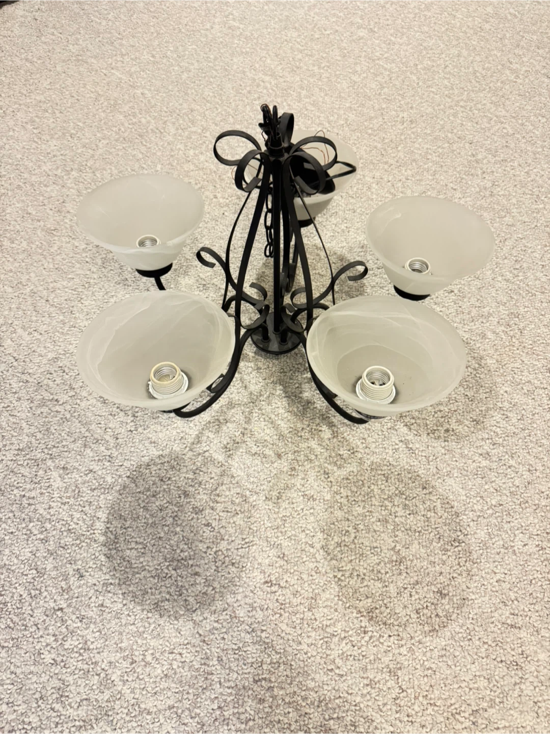 5-Light Chandelier with Frosted Glass Shades - photo 2
