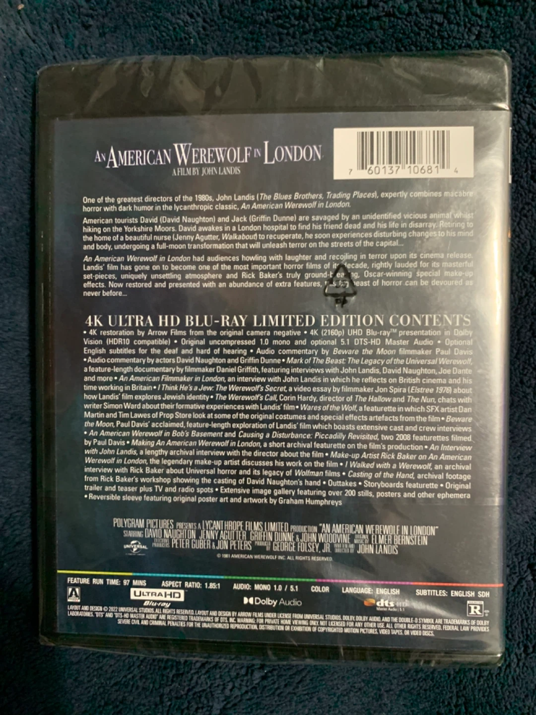 Sealed An American Werewolf in London 4K Blu Ray - photo 2