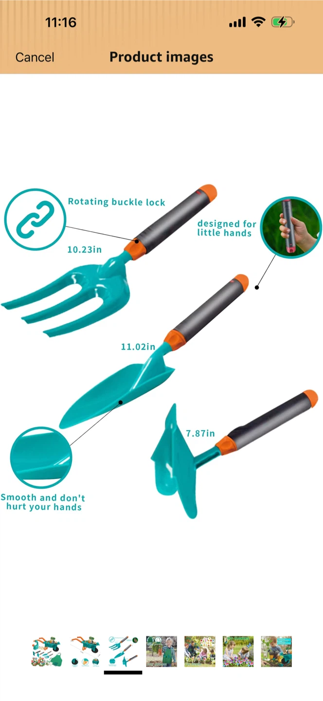 Kids Garden Tool Set with Wheelbarrow and Apron - photo 3